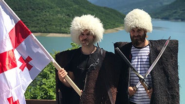 Hairy Handlebars dressed in costume in Georgia