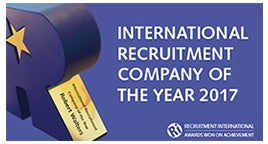 Recruitment International Awards ANZ International Recruitment Company of the year 2017 Award logo