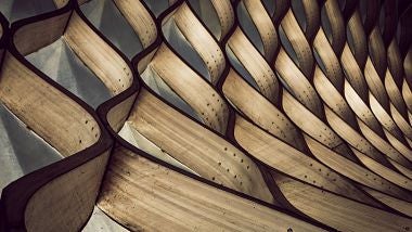 Curved wood wall